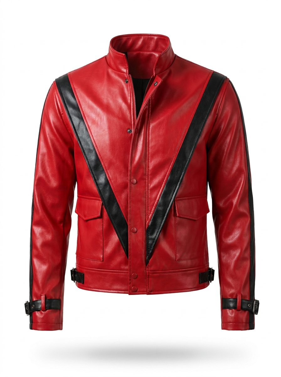 Red 80s chevron stripe costume jacket