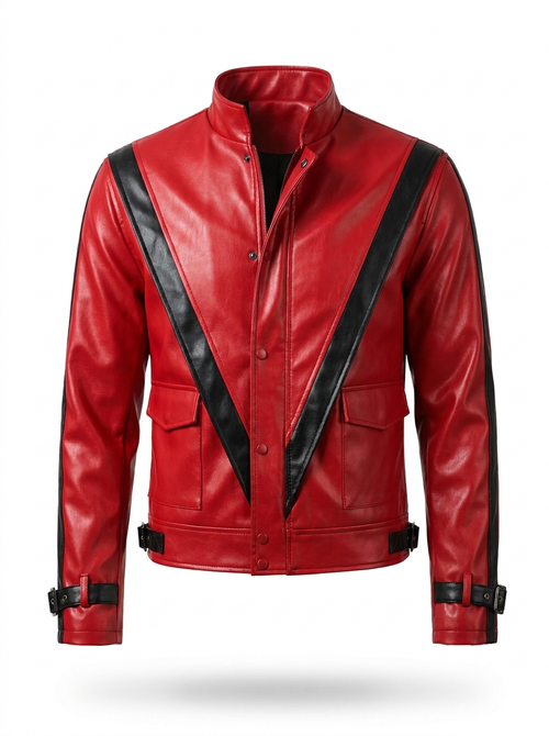 Red 80s chevron stripe costume jacket