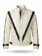White 80s chevron stripe costume jacket