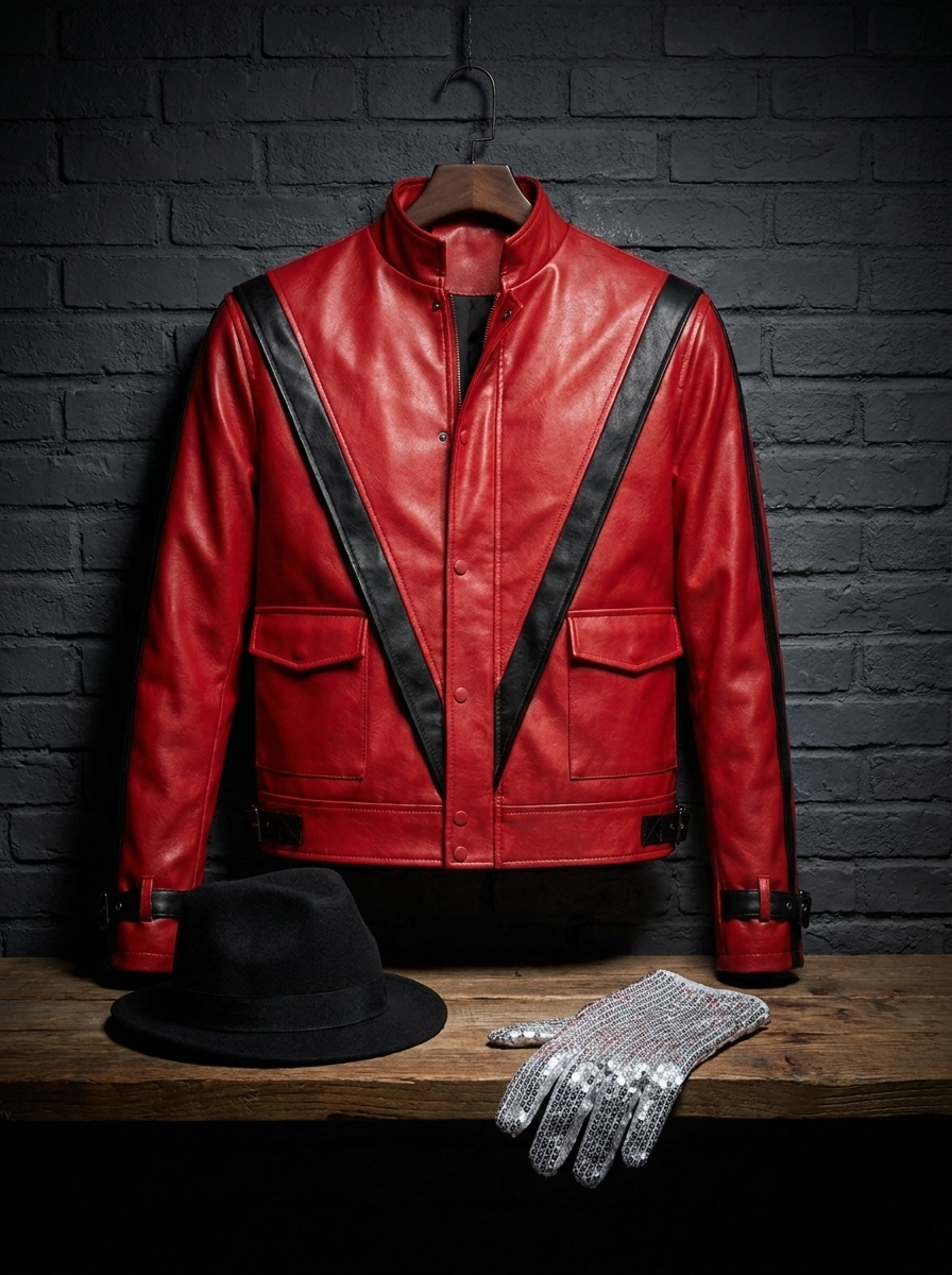 Costume jacket styled with a fedora and a sparkly glove
