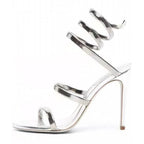 Open toe ankle strap sandal, heel detail