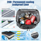 Backpack cooler bag packed with cans