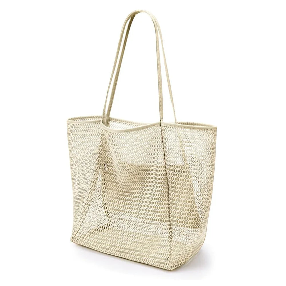 Beach tote bag in beige