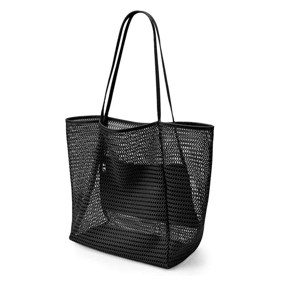 Beach tote bag in black