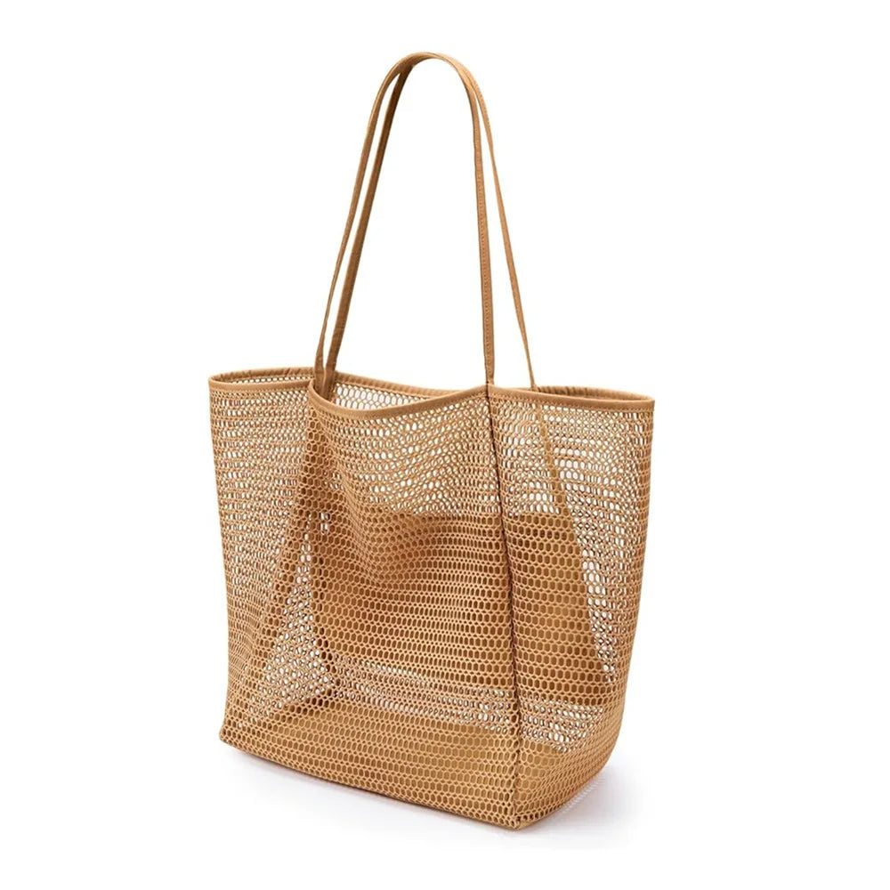 Beach tote bag in brown