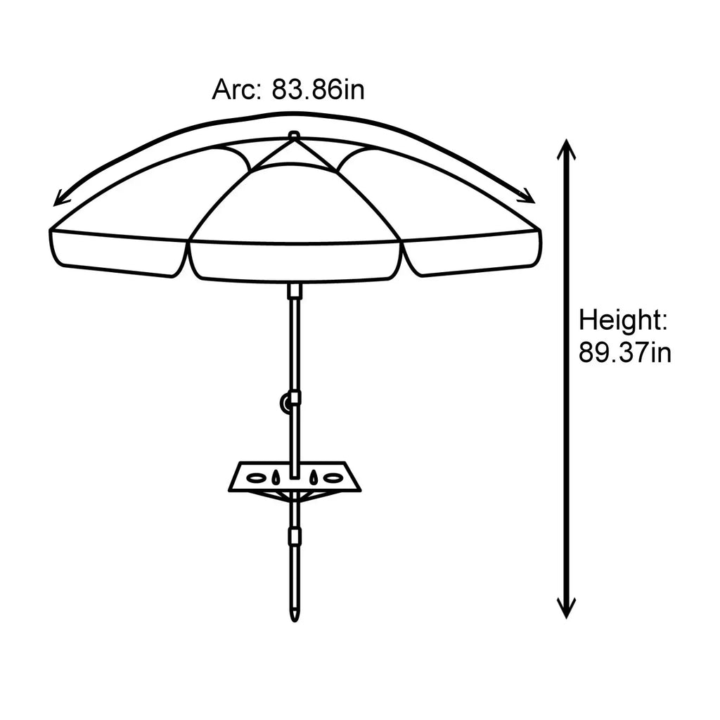 Lightweight beach umbrella folded for travel and easy carry