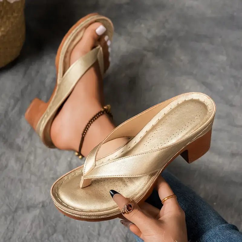 Block heel sandals with a cushioned footbed