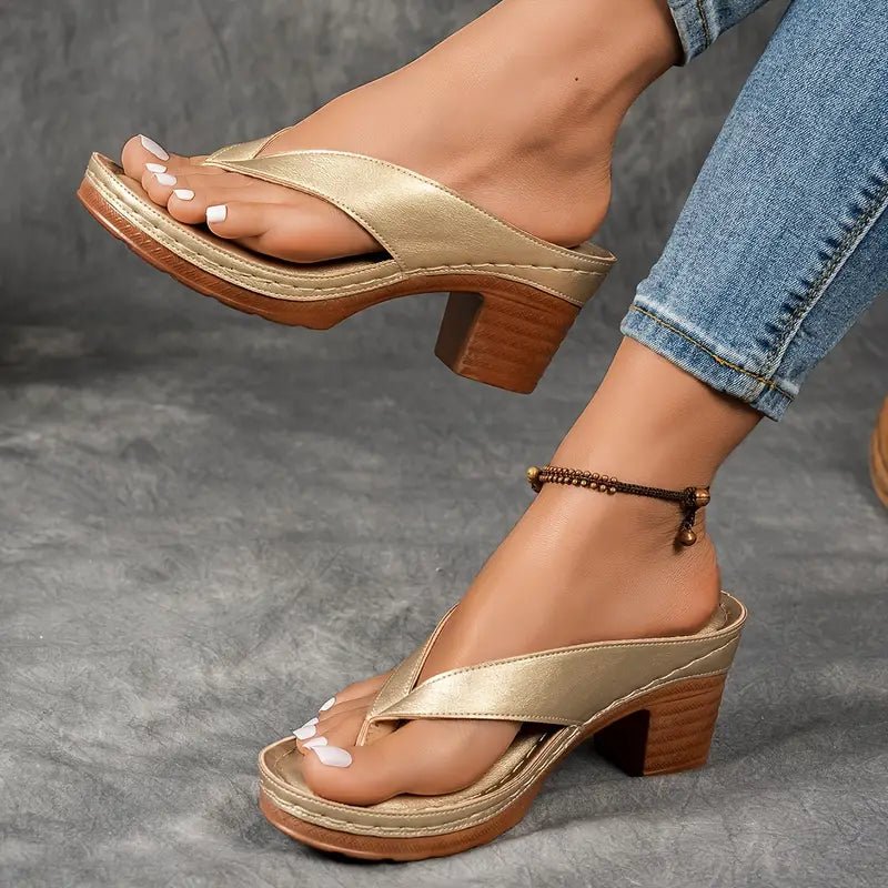 Block heel sandals, detail view
