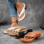 Block heel sandals shown as a pair