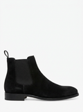 Suede Chelsea boot, side profile on white background