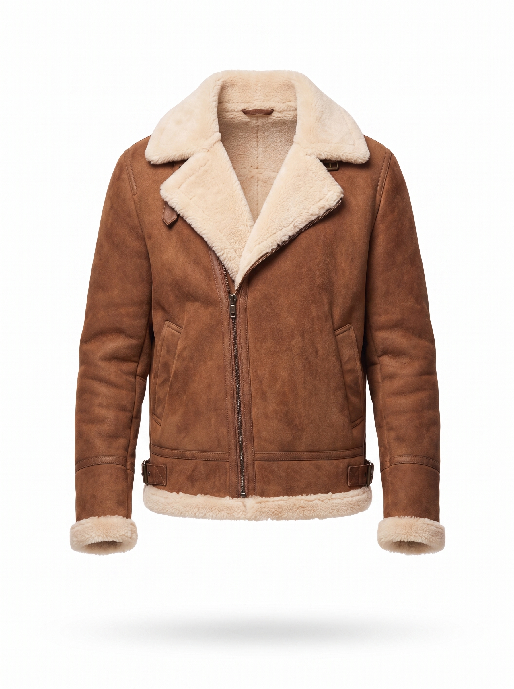 Aviator jacket product shot on white background