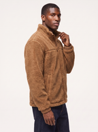 Sherpa fleece jacket relaxed fit, three quarter view