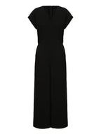 Cap sleeve jumpsuit styled with heels