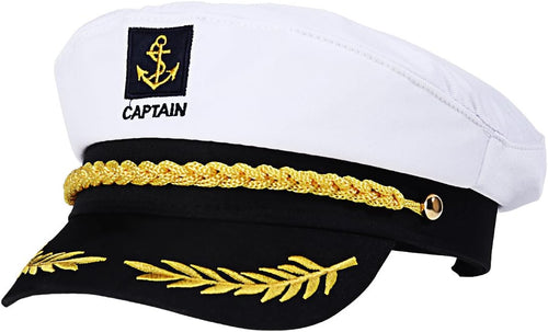 Captain sailor hat with gold-tone braid and emblem
