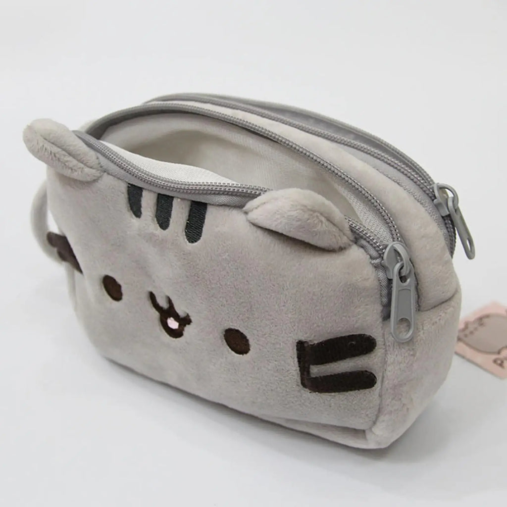 Side view of cat plush pencil case
