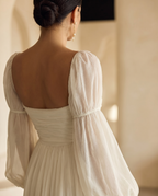 Chiffon long sleeve maxi dress full length view