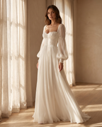 Chiffon long sleeve maxi dress styled view