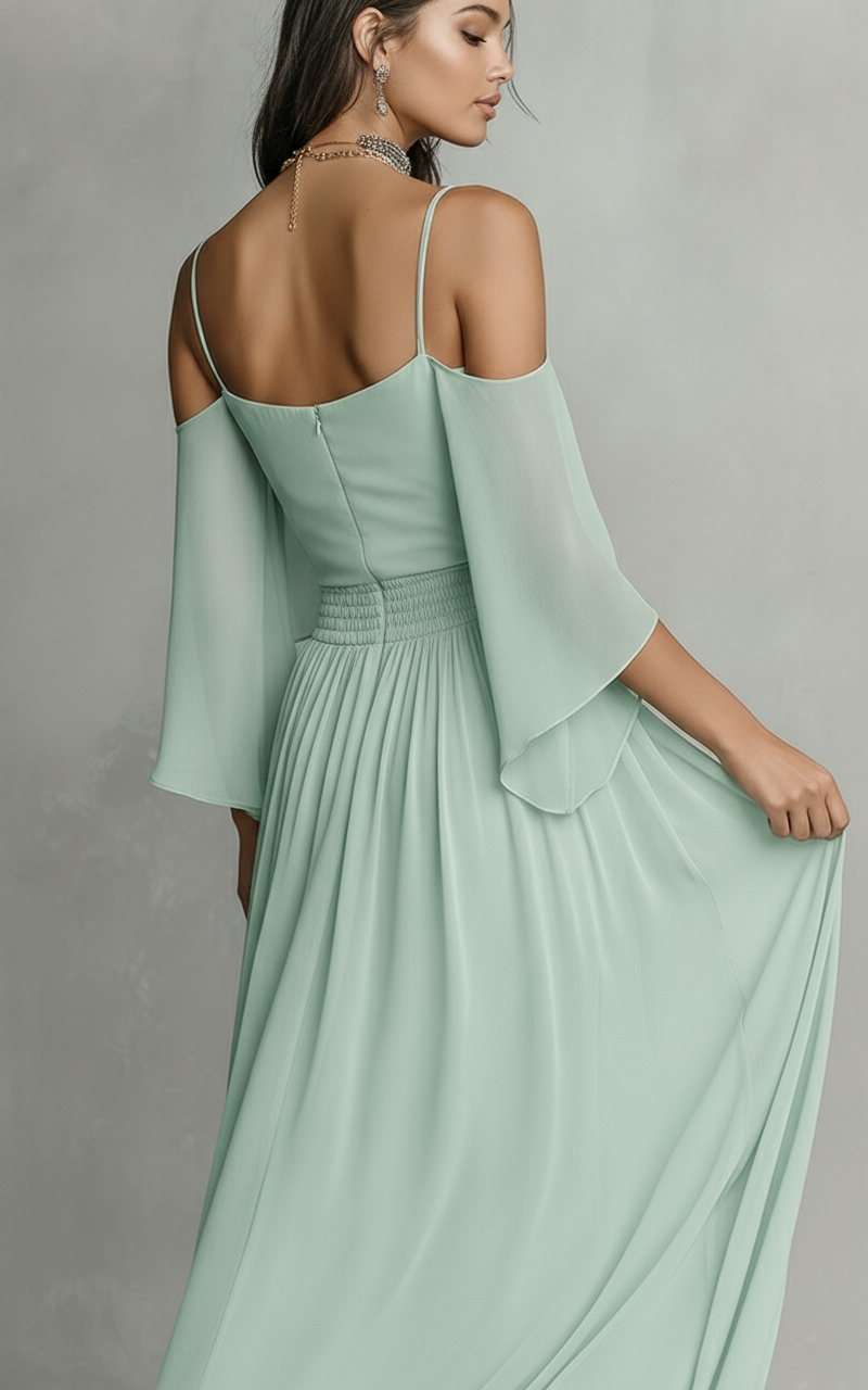 Chiffon matching set styled for an evening out