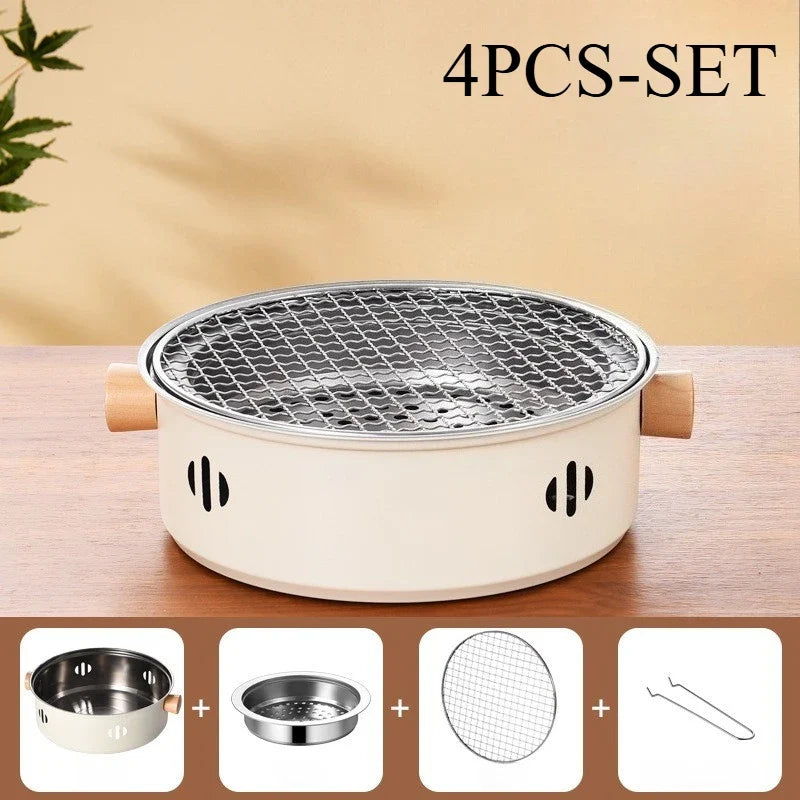 Compact charcoal BBQ grill, alternate view