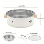 Compact charcoal BBQ grill in use outdoors