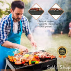Compact charcoal BBQ grill set in use outdoors