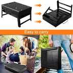 Compact charcoal BBQ grill set, detail view