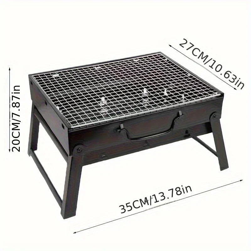 Compact charcoal BBQ grill set, packed view