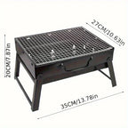 Compact charcoal BBQ grill set, packed view