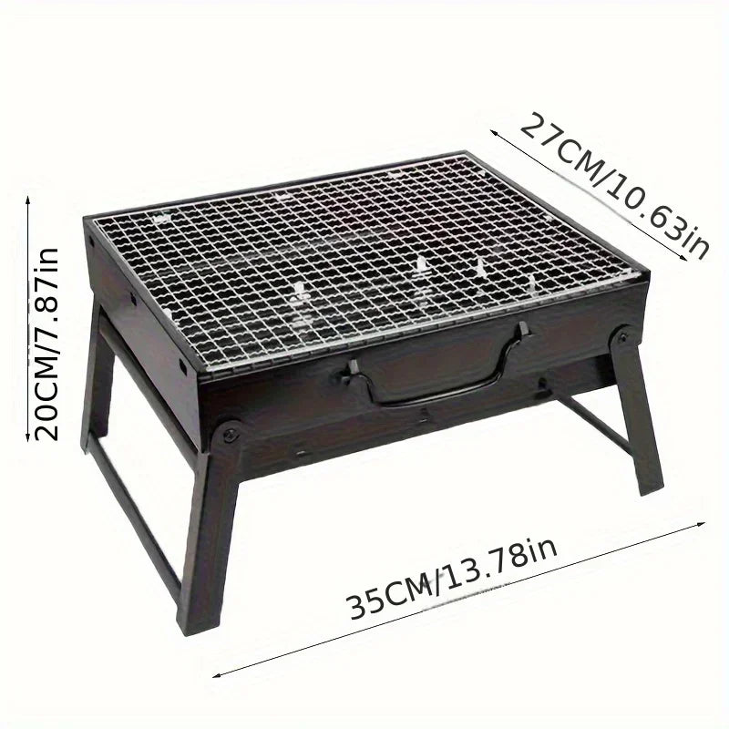 Compact charcoal BBQ grill set with accessories