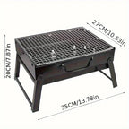 Compact charcoal BBQ grill set with accessories