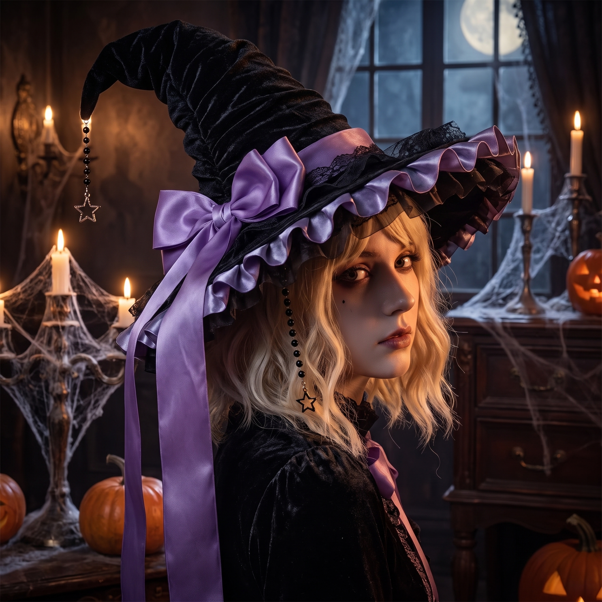 Oversized crooked witch hat shown from the side