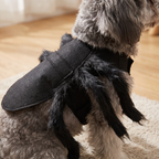 Close-up of the black spider legs dog costume