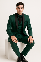 Back view of the emerald green suit jacket