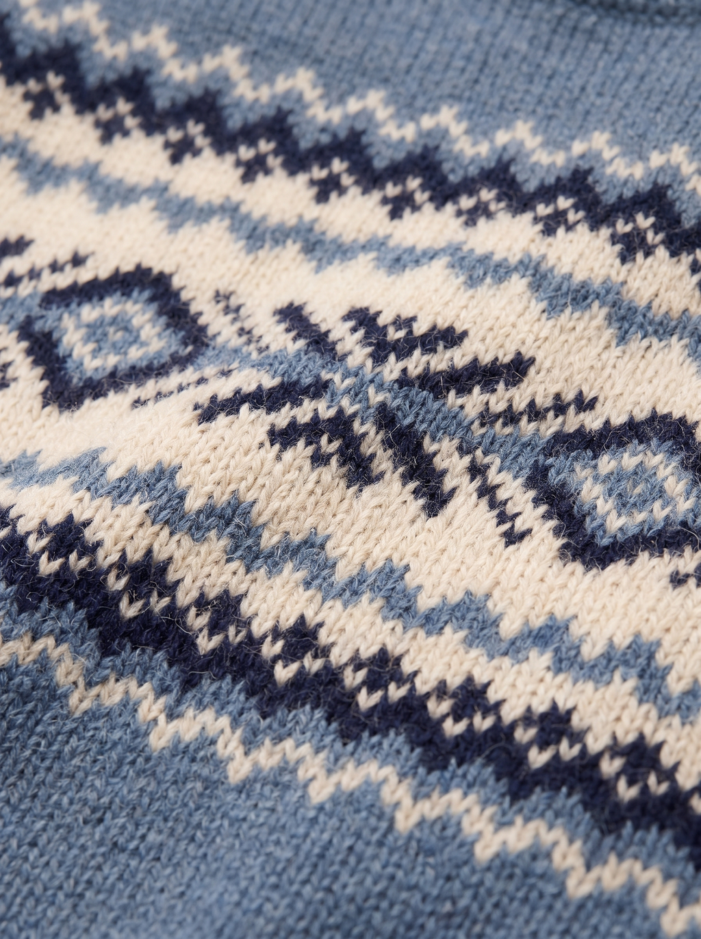 Fair Isle jacquard knit pattern close up