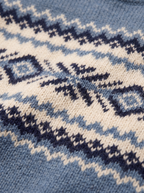Fair Isle jacquard knit pattern close up