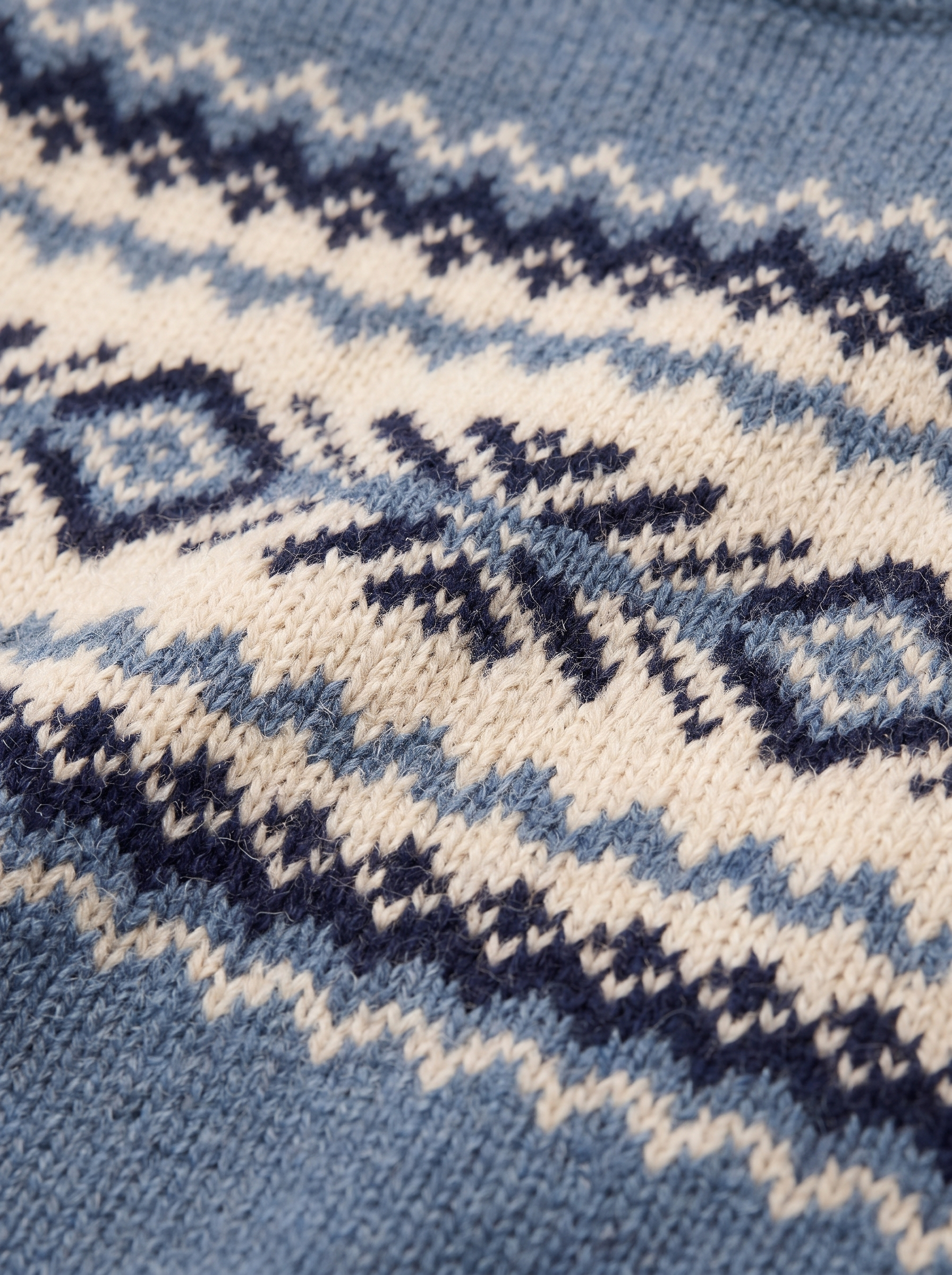 Fair Isle jacquard knit pattern close up