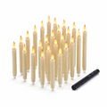 Set of 20 flameless floating LED taper candles with a wand remote