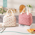 Floral corduroy insulated lunch bag