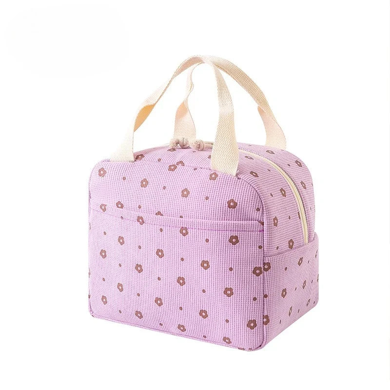 Floral corduroy lunch bag in print D