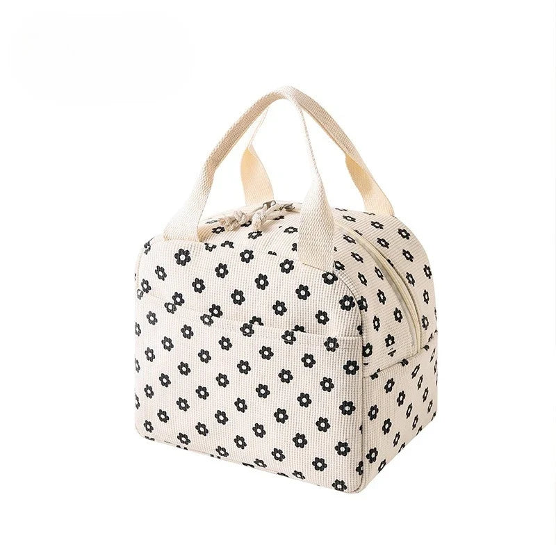 Floral corduroy lunch bag in print E