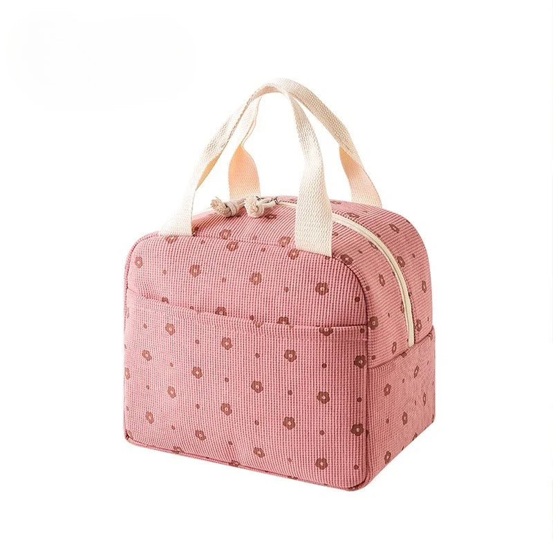 Floral corduroy lunch bag in print A