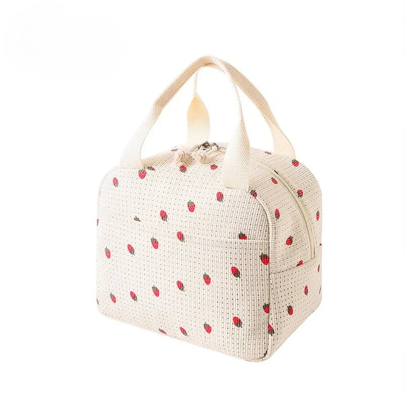 Floral corduroy lunch bag in print F