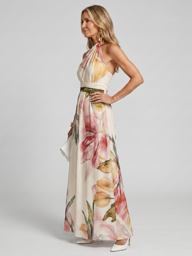 Floral halter maxi dress, alternate view