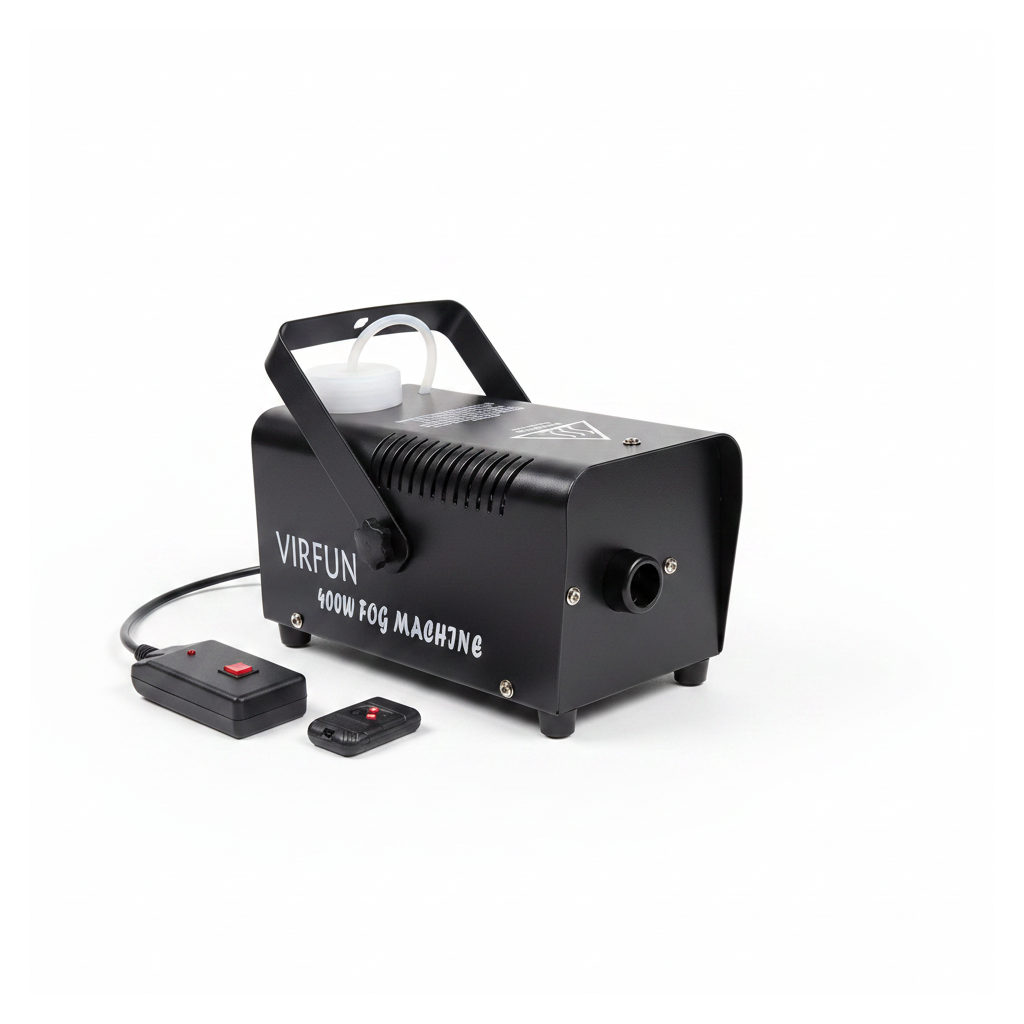 400W Halloween fog machine with remote on a white background