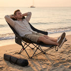 Foldable beach chair with adjustable height