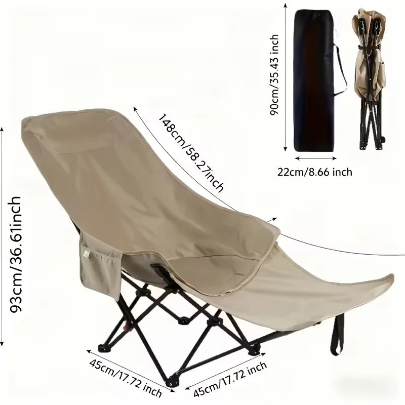 Beach chair frame and seat fabric detail