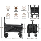 Foldable outdoor utility wagon, alternate view