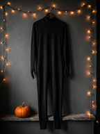 Zentai costume suit hanging on a hanger