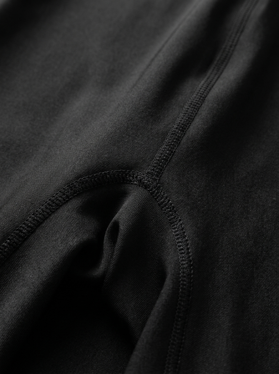 Close up of the spandex fabric and seams on the zentai suit