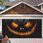 157 by 71 inch Halloween garage banner showing the full printed design